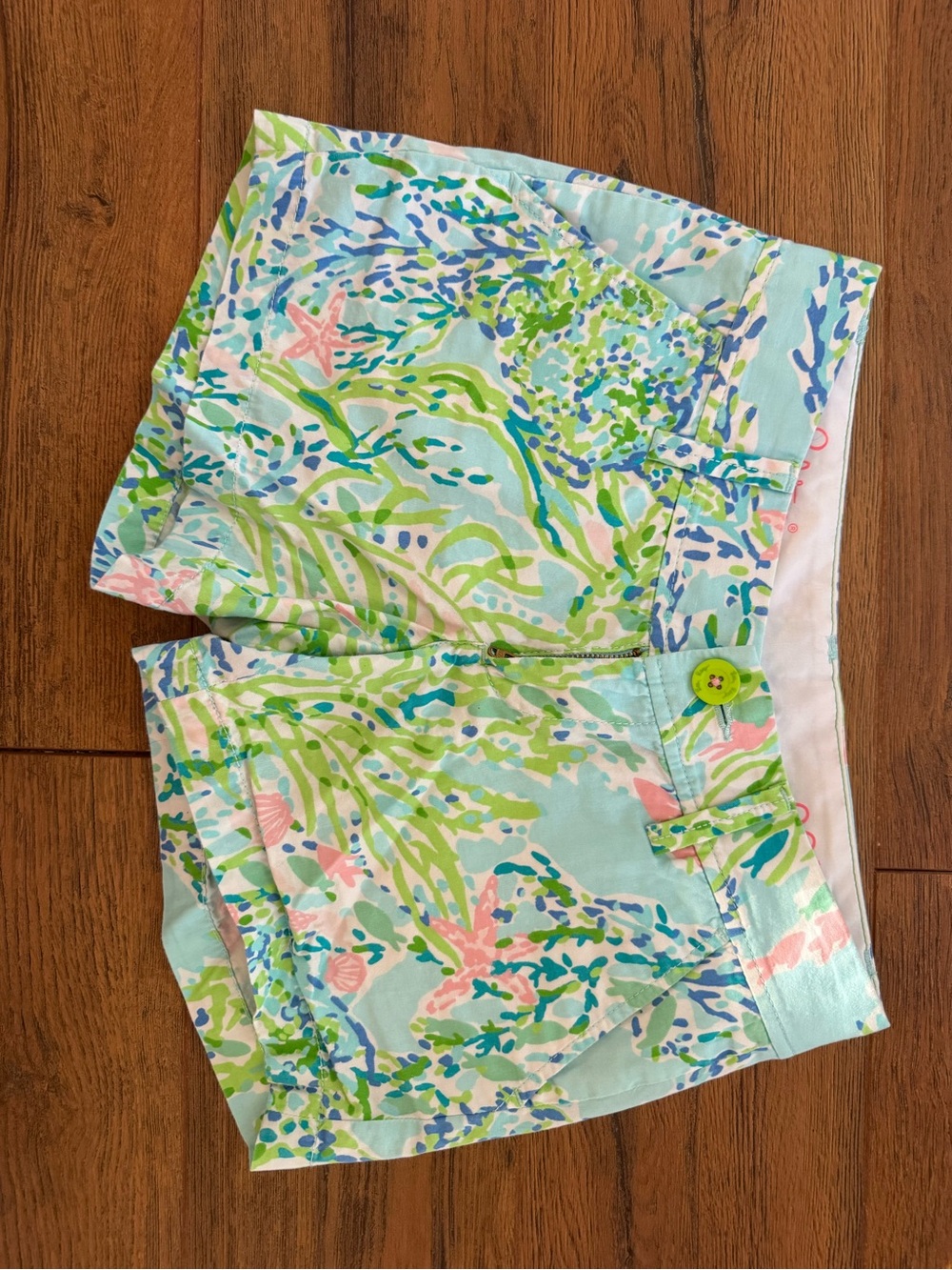 Lilly Pulitzer Pastel Seafoam Floral Bermuda Shorts